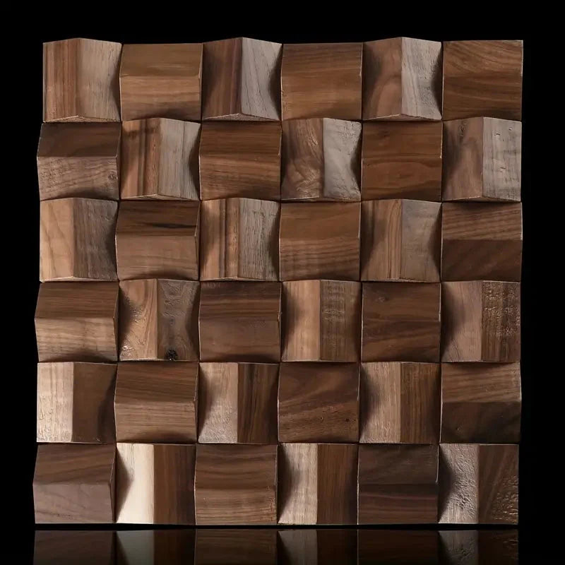 Massivholz 3D Mosaikplatte Premium ✅(30 x 30 cm)