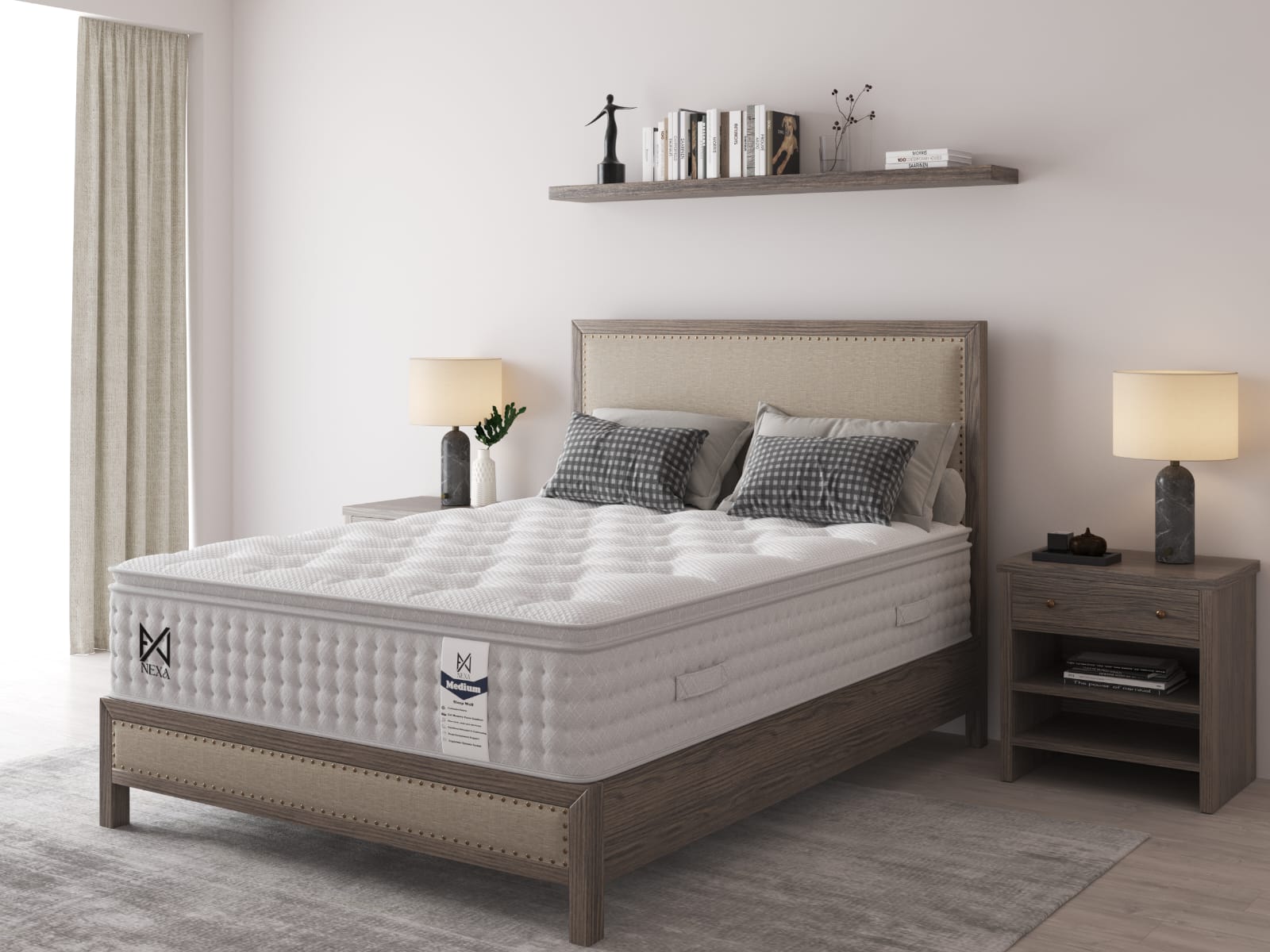 Die Luxus Plüsch Nexus 1000 Tonnentaschenfederkern-Matratze mit Pillow-Top – Mittel