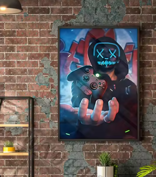 Premium Wandkunst - Neon-Respawn: Gamer Wandkunst-Kollektion (Mehrere Größen erhältlich)