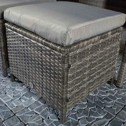 Windsor Rattan Feuertisch-Ecksofa und Hocker Gartenmöbel-Set